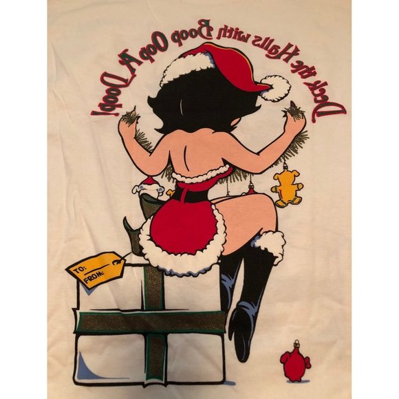 vintage 90s Betty Boop Christmas shirt single stitch size L - Picture 3 of 9